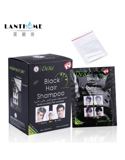 Nowy Lanthome De xe czarne włosy szampon w czarny kolor włosów Tylko 5 minut Szybka Farbowania Włosów Stałe Krem Koloryzujący wł