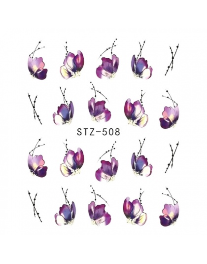 1 sztuk Paznokci Naklejki Motyl Kwiat Woda Transferu Naklejka Sliders dla Nail Art Decoration Tatuaż Okłady Narzędzia Do Manicur