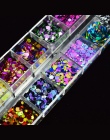 1 zestaw Mieszane Kolor 3D Ultracienkich Cekiny Paznokci Brokat Płatki 1/2/3mm Świecący DIY Porady Olśniewający błyskotka Nail A