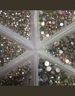 Super Glitter SS3-SS30 1440 sztuk Kryształ AB Mieszkanie Powrót Nail Dla Hotfix Rhinestone 3D Nail Art Decoration Szkła Manicure
