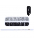 1 Box AB Kolor Paznokci Rhinestone z Rozsianych Pen Wyczyść Płaskie Dno Wielu rozmiar Manicure Nail Art 3D Dekoracje