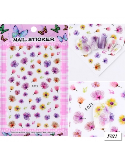 1 arkusz Gradientu Kwiat Serii 3d Paznokci Naklejki Naklejki Floral Cartoon Klej Manicure Naklejki Charm Nail Art Decoration LAF