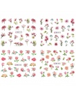 12 Wzory Watermark Nail Art Decoration Naklejka Wody Kwiat Flamingo Ptaków Rose Naklejka Manicure Suwaki Klej Końcówki JIBN865-8