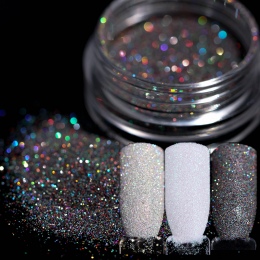3 pudełka 1g Holograficzny Gradientu Paznokci Glitter Powder Shining Cukru Brokat Pigmentu Proszek Pył Manicure Nail Art Decorat