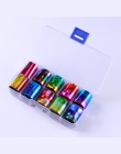 1 Box Folia Holograficzna Paznokci Zestaw 2.5*100 cm Przezroczysty AB Kolor Transferu Naklejka Manicure Nail Art Kalkomanie