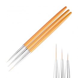 3 sztuk/zestaw Nail Art Linie Brush Pen Malarstwo Metal Złoty Żel UV Polski Porady Kwiat 3D Projekt Manicure Pedicure Rysunek na