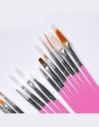 15 sztuk/zestaw Nail Art Dekoracje Narzędzia Brush Profesjonalny Nail Art Szczotki Malarstwo Pen dla Fałsz Tipsy Żel UV Do Pazno