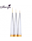 Monja 3 sztuk 5/7/11mm Nail Art Złoty Metal Francuski Paski Linie Kwiat Malarstwo Rysunek Liner brush Pen Manicure Narzędzia