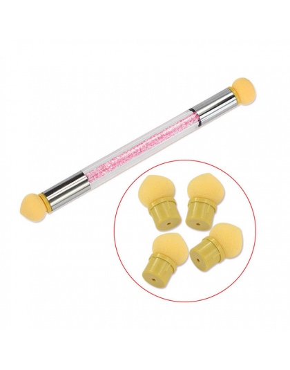1 zestawy Glitter Powder Picking Rozsianych Gradientu Pen Brush + 6 Gąbka Nail Art Narzędzia dwustronna Żel UV malarstwo Pen CH2