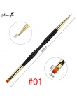 Monja Dual End Nail Art Poli Żel UV Rozszerzenie Builder Akrylowe Ciecz Powder Brush Linie Paskiem Rysunek Liner Pen Manicure na