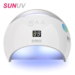 SUNUV SUN6 Inteligentna Lampa LED Paznokci Lampa UV Suszarka Metalowe Dno Zegar LCD Multicolors dla Utwardzania UV Żel Polski Pa