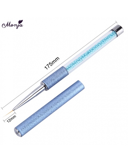 Monja 5/7/9/12/15mm Nail Art Metal Pearl Francuski Paski Linie Kwiat Malarstwo rysunek Liner Brush Pen Manicure Narzędzia