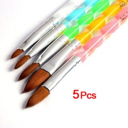 5 Sztuk Zestaw Nail Art Brush Narzędzia Akryl Żel UV Builder Malarstwo Rysunek Długopisy Szczotki Pusher Skórek Narzędzie Koloro