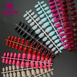 120 sztuk Krótki Fałszywe Paznokcie Plandeka 9 Kolorów Fałszywe Paznokcie ABS Sztuczne Porady Nail Art Dekoracje Kobiety Składa 