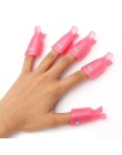 GUJHUI 10 sztuk Plastikowe Nail Art Soak Off Cap Klip Żel UV Polski Remover Wrap Narzędzia Nail Art Porady dla palce Fioletowy W