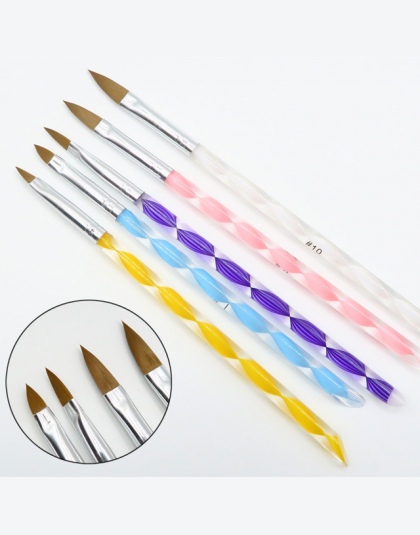 Darmowa Wysyłka 5 sztuk Pięć Rozmiar Wysokiej Jakości Profesjonalne Akryl Płyn Do Nail Art Brush Pen Żel UV Paznokci Akrylowych 