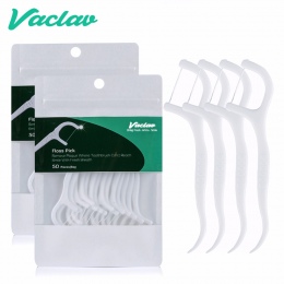 Vaclav 100 50 sztuk Nić Dentystyczna Pick Wykałaczka Interdental Brush Cleaner Zębów Pick Flosser Stomatologiczne Drutu Pielęgna