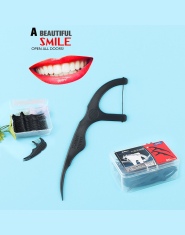 50 sztuk Bambusa Węgiel Nici Dentystyczne Zęby Kije Zębów Picks Interdental Brush Zęby Czyste Nić Dentystyczna Trzymać Wykałaczk