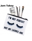 Jom Tokoy Lashes biały Druk 3D proste neceser kosmetyczka kobiet trousse de maquillage makijaż torba organizator piórnik