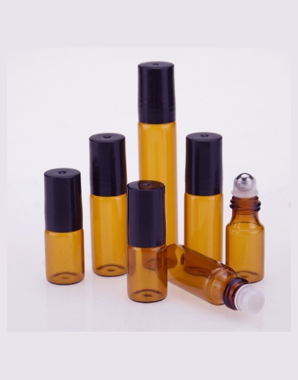 20 sztuk/partia 3 ML 5 ML 10 ML butelki szklane na rolki dla olejków eterycznych, do ponownego napełnienia perfumy pojemniki z p