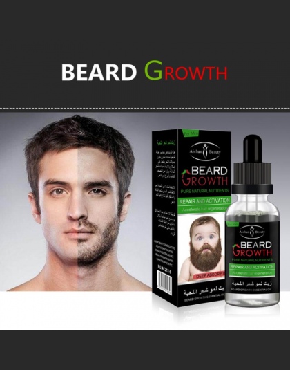 1 x broda naprawy rozwiązaniem wzrost Mężczyźni Cieczy Broda Szybki Wzrost Zwiększenia Twarzy Wąs Odżywianie Moustache Spadek Wy