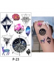 1 Arkusz Uroda Naklejka Wodoodporna Tatuaż Naklejki Śliczne Kolorowe Konia Zwierząt Wzór Kobiety Dziewczyna Tymczasowe Tattoo Bo