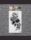 Czarny duży kwiat Body Art Wodoodporna Tymczasowa Sexy udo tatuaże rose Dla Kobieta Flash Tatuaż Naklejki 10*20 cm KD1050