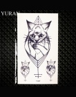 Geometria Kot Ełk Wilk Tymczasowe Tattoo Kobiety Ciała Arm Transferu Wody Tatuaż Mężczyźni Makijaż Tatto Naklejki Bransoletka De