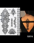 1 PC Moda Flash Wodoodporna Tatuaż Kobiety Black Ink BJ019 Jewel Sexy Koronki Kwiat Wisiorek Wed Henna Henna Tymczasowe Tatuaż k