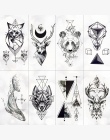 Geometria fajne Tymczasowa Naklejka Tatuaż Kobiet Minimalistyczne linie wzór Tatuaże Body Art Nowy Projekt Fałszywe Mężczyzn