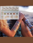 Hot Metaliczny Błysk Wodoodporna Tymczasowa Tatuaż Złoty Srebrny Tatuaż Kobiety Henna Kwiat Taty Projekt Naklejka Tatuaż