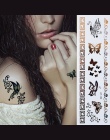 Hot Metaliczny Błysk Wodoodporna Tymczasowa Tatuaż Złoty Srebrny Tatuaż Kobiety Henna Kwiat Taty Projekt Naklejka Tatuaż