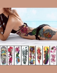 Tymczasowe Tatuaże dla Kobiet Brzuch Pośladki Lotos Paw Kwiaty Na Ramię Fałszywe Naklejki