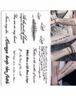 1 Arkuszy Tymczasowe Tatuaż Naklejki Czarne Litery Angielskie Słowo Feather Naklejki Wodoodporna Dla Tymczasowe Tatuaże Tatuaże 