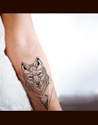 Wodoodporna Tymczasowa Fałszywy Tatuaż Naklejki Fajne Szary Geometryczne Wilk Lasów Górskich Projekt Body Art Makijaż Narzędzia