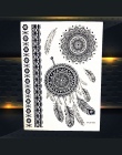 1 PC Hot Dreamcatcher Duża Indian Słońce Kwiat Pióro Styl Wodoodporny Naklejka Tatuaż Tymczasowy Tatuaż Czarny Mehndi Henna PBJ0