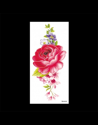 Piękna Róża Sztuczne Kwiaty Ramię Ramię Tatuaż Naklejki Flash Tatuaż Fałszywe Wodoodporna Tymczasowe Tatuaże Naklejka Kobiet Na 