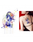 1x DIY Tymczasowe Tattoo Body Art Kolorowe Zwierzęta Malarstwo Akwarela Rysunek Konia Butterfly Naklejka Wodoodporna Tatuaże Nak