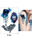 1x DIY Tymczasowe Tattoo Body Art Kolorowe Zwierzęta Malarstwo Akwarela Rysunek Konia Butterfly Naklejka Wodoodporna Tatuaże Nak