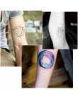 Linia Geometryczna T1802 1 Sztuka Tymczasowe Tatuaż z Trójkąta Mountain, linii, serce, i Okrągłości Wzór malowania ciała Tatuaże