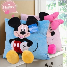 Kolorowe bawełniane poduszki dla dzieci z bohaterami Disneya Myszka Mickey Myszka Minnie wystające elementy nóżki kokarda