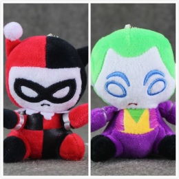 Tanie cena samobójstwo squad 10 cm Flash Batman Harley Quinn Joker Pluszowe Zabawki brelok Nadziewane Lalki wisiorek