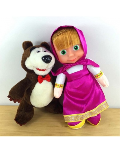 Anime Masza i Niedźwiedź Rosyjski Briquedos Wypchane Zabawki Pluszowe Lalki Popularne Prezenty Urodzinowe Brinquedos Nowy Dzieci