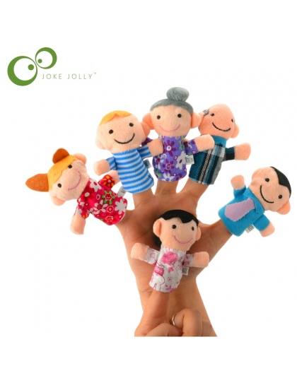 6 sztuk Rodzina Finger Puppets Cloth Doll Ręcznie Edukacyjne Dla Dzieci Toy Story Kid