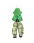 Śmieszne Rocznika Kolorowe Pull String Clown Lalek Zabawki Drewniane Rzemieślnicze Marionette Wspólne Aktywności Lalki Dla Dziec