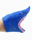 1 pc TPR Miękkie Niebieski Obrazowo Shark Pacynka Rękawice Klasyczny Ładny Karton Zwierząt Ręcznie Zabawki Family Story Telling 