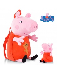 Nowo Przybyły Prawdziwe Peppa Pig 44 cm torba + 1 pc doll Kid śliczne Torby Plecak Przedszkola Cartoon pluszowa torba Gorąca spr