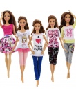 5 zestaw Handmade Moda Outfit Codzienne Casual Wear Bluzka Koszula Kamizelka Spodnie Dolne Spódnica Odzież Dla Lalka Barbie Akce