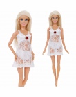 Darmowa Wysyłka Biały Sexy Piżamy Bielizna Koronkowa Kostiumy + Biustonosz + Bielizna Ubrania Dla Lalka Barbie Akcesoria Odzież 