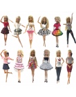 NK 6 sztuk Lalka Ubrania Handmade Moda Krótka Sukienka Kreskówka Wzór Strój Dla Lalka Barbie Akcesoria Dziewczynka DIY zabawki